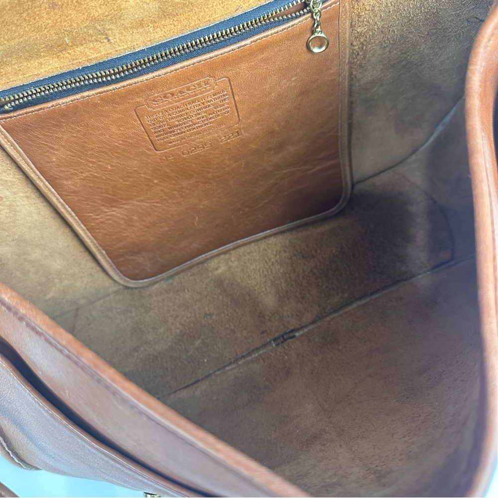 Vintage Coach British Tan Leather Carrier Brief Top Handle Bag 9800 - Picture 15 of 15